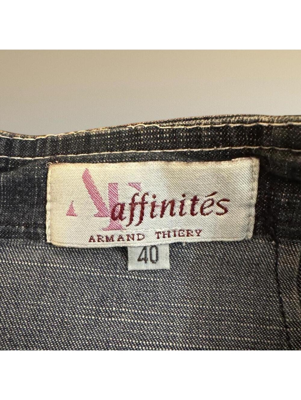 SOLD Vintage Euro asymmetrical denim midi skirt from affinites Armand Thiery - Picture 4 of 6